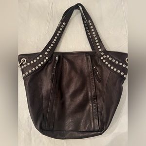Free People black leather studded bad.